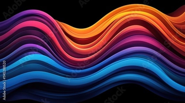 Fototapeta Dynamic color waves abstract art digital design vibrant environment creative perspective artistic concept for impact