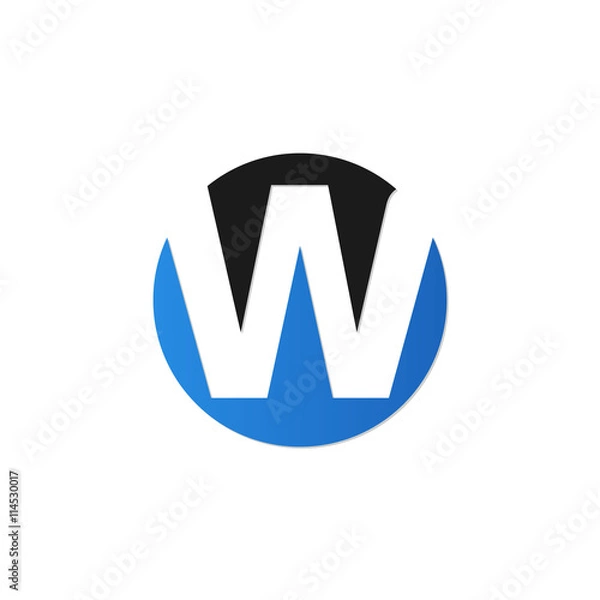 Fototapeta initial letter circle logo blue