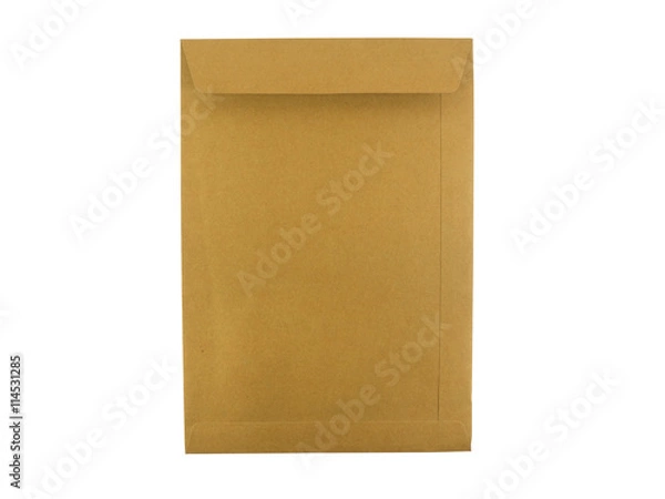 Fototapeta brown envelope with isolate white background