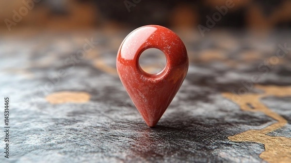 Fototapeta Clean modern location pin icon isolated on a transparent background ideal for maps navigation or travel branding