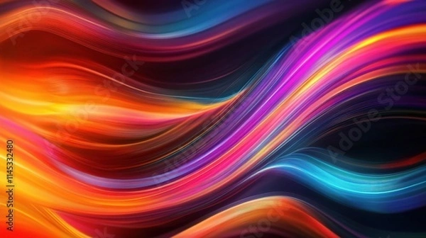 Fototapeta Colorful Abstract Financial Interface with Flowing Lines and Shapes