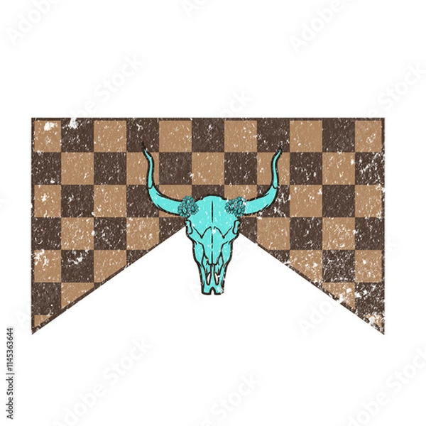 Obraz Turquoise Bull Checkerboard Background