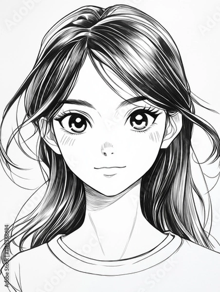 Obraz 스케치_소녀 캐릭터 Girl Character