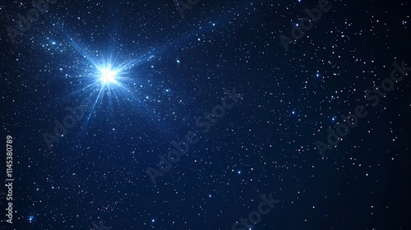 Fototapeta Star constellation, big dipper, guiding light points the way to the north star, used for navigation throughout history. Constellation. Illustration