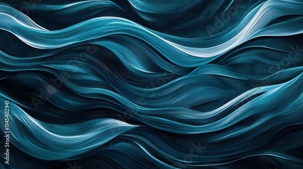 Fototapeta Abstract Teal Wave Pattern Background Design