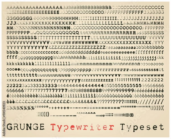 Fototapeta Grunge typewriter typeset