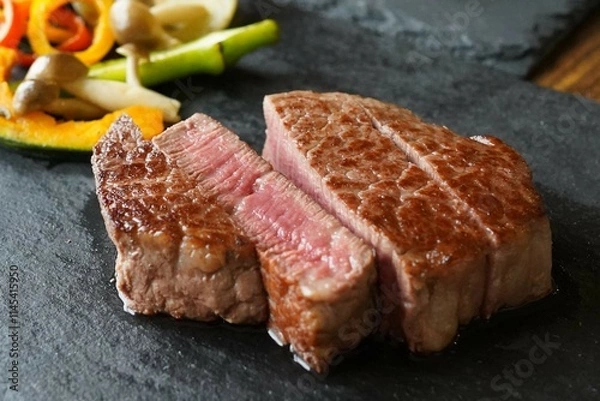 Obraz 黒毛和牛ヘレステーキ＆ヘレサイコロステーキセット