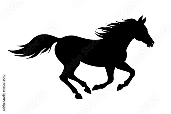 Obraz A horse galloping vector design silhouette