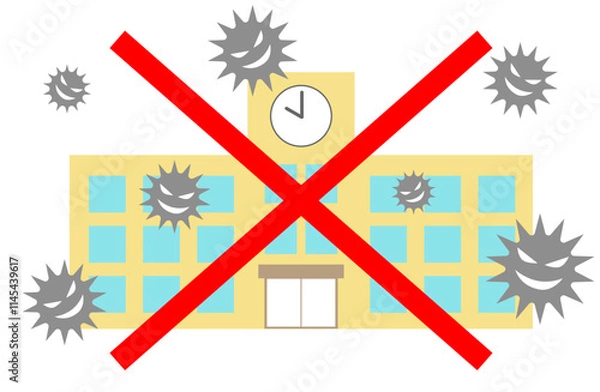 Obraz 学級閉鎖・学校閉鎖のイメージイラスト