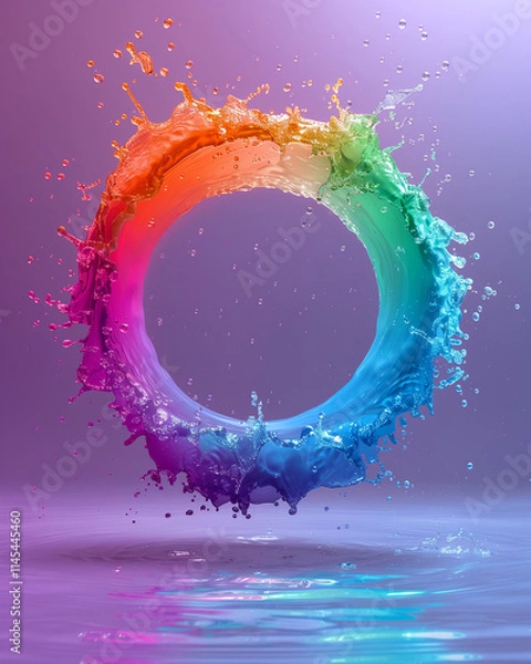 Obraz Rainbow Splash in a Circle Shape