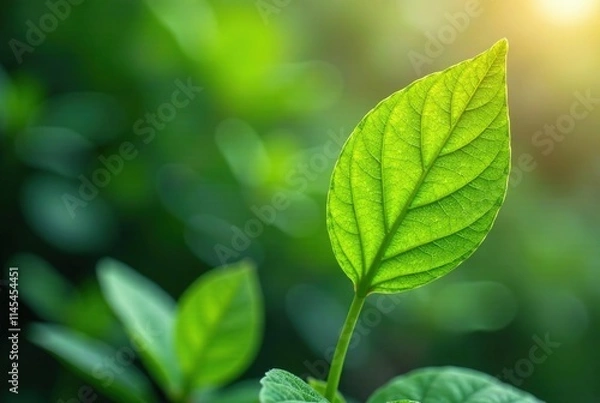 Obraz Nature-Inspired Leaf Logo Design for Nutrition & Environment - AI Art