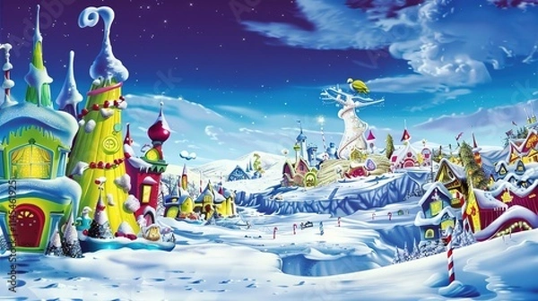 Fototapeta Whoville backdrop Digital whoville fantasy