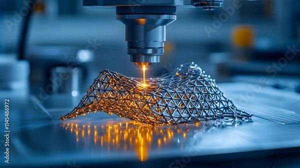 Obraz 3D Printing Metal Lattice Structure - Technology & Innovation