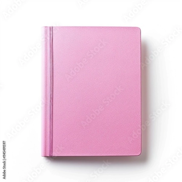 Obraz Pink Book , Isolated on white background, flat lay