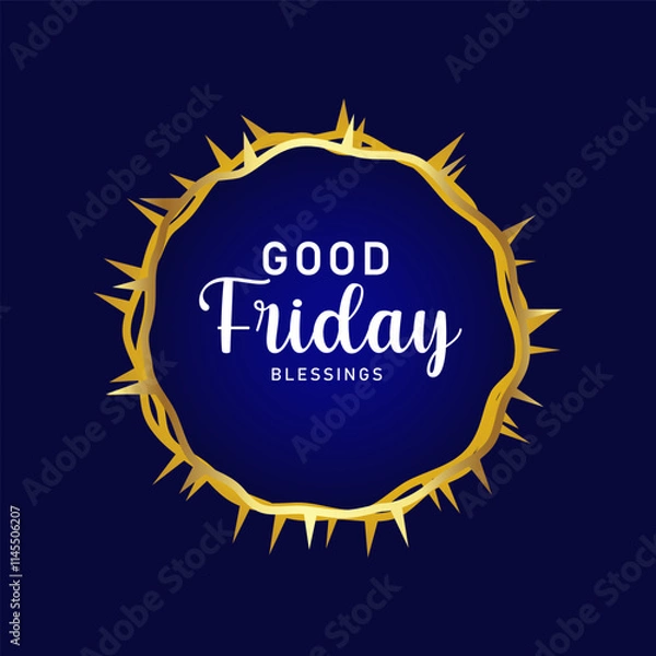 Fototapeta Good Friday background vector. Happy good friday. Good Friday With Cross Template.