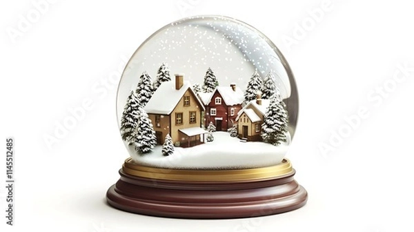 Fototapeta A snow globe with a town in it