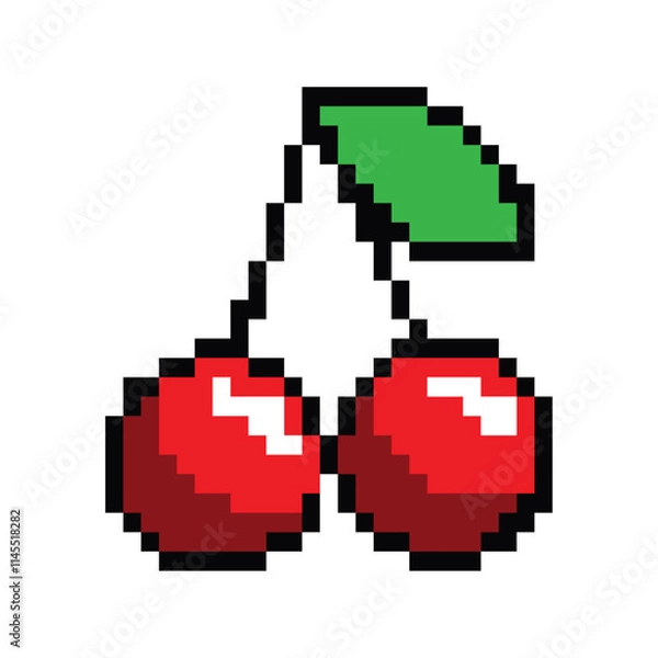 Obraz video game cherry pixelated