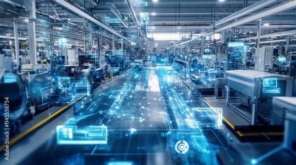 Fototapeta High-Tech Textile Factory Producing Innovative Fabric Solutions