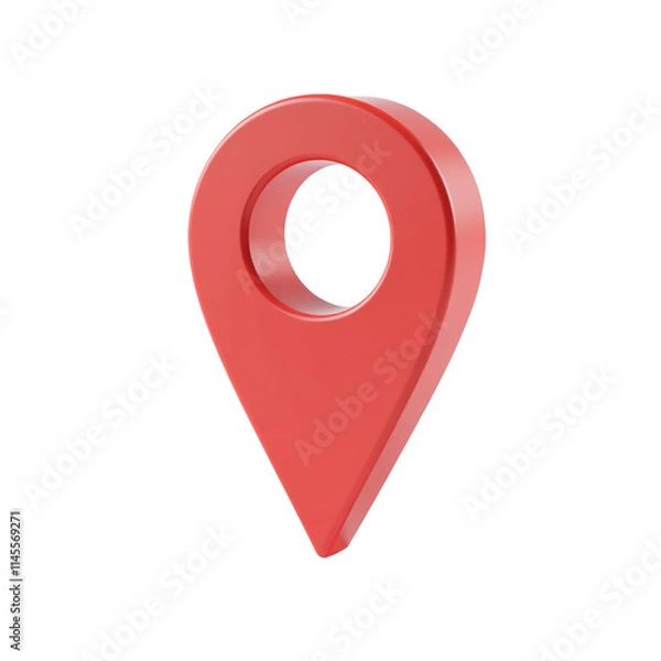 Obraz 3D location logo mockup closeup isolated on transparent background for digital branding or tech projects
