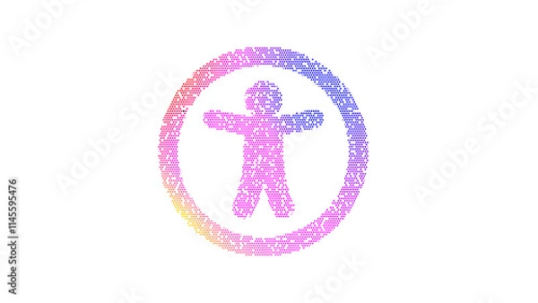 Fototapeta Icon universal access is made up of LED square shapes. There are bright diodes and there are black dead diodes