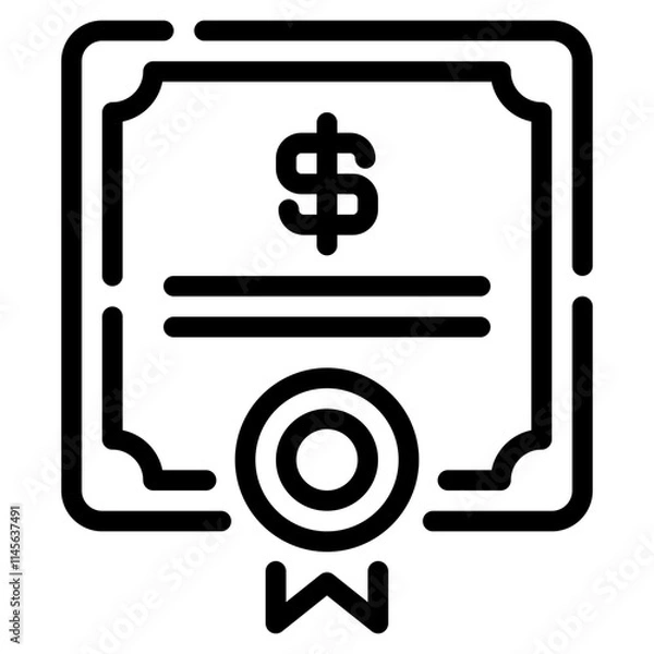 Obraz Financial Certificate Icon Design