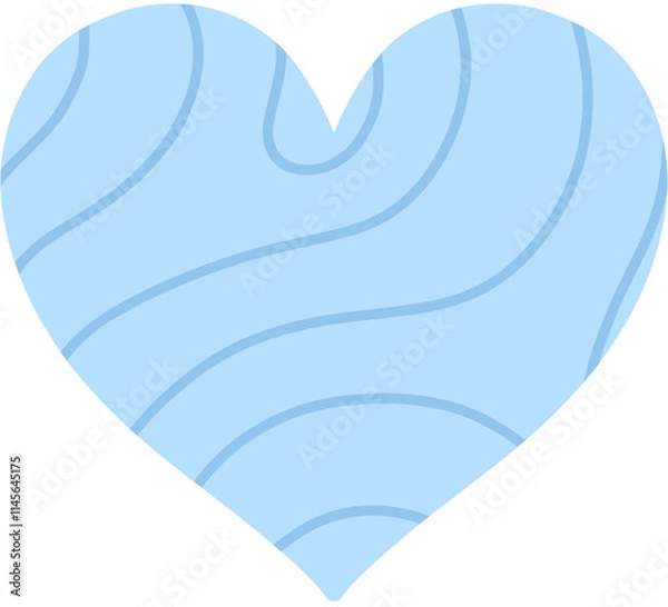 Obraz Pastel blue heart shaped with white swirl line