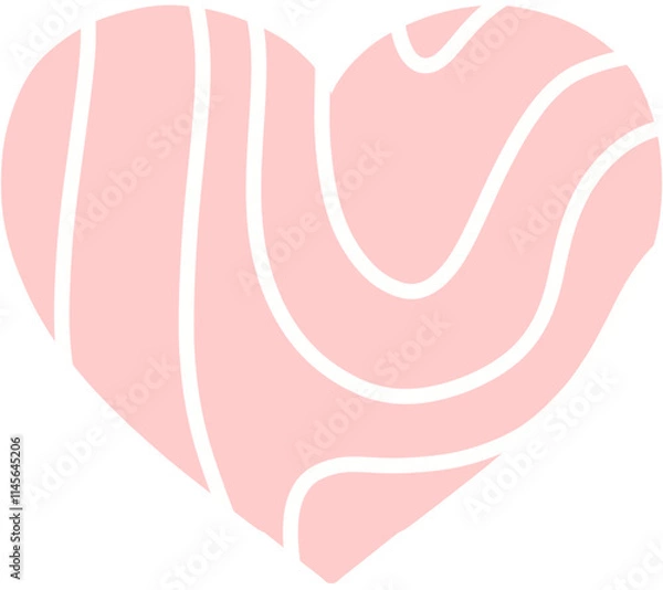 Obraz Pastel blue heart shaped with white swirl line