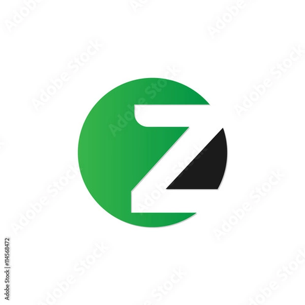 Obraz initial letter circle logo green