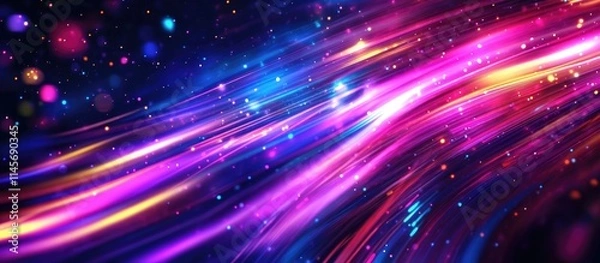 Fototapeta Vibrant Abstract Motion Blur Background with Dynamic Light Trails in Urban Theme and Colorful Visualization Effects