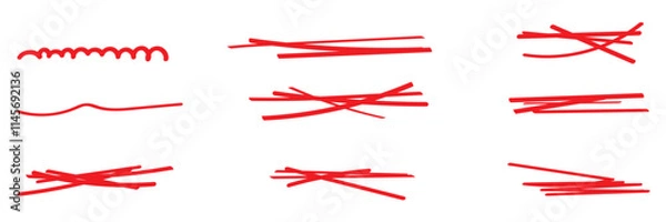 Fototapeta Swift crossed and wavy underlines. Underline markers collection. Vector illustration of scribble lines isolated on white background.