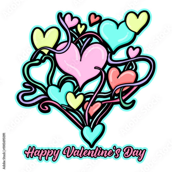 Obraz happy valentine's day typography art