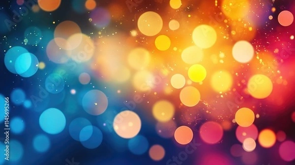 Obraz Colorful bokeh abstract background with soft blurred lights in vibrant hues for creative and artistic designs