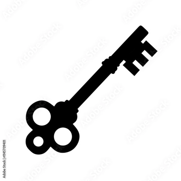 Fototapeta vintage key icon vector on white background