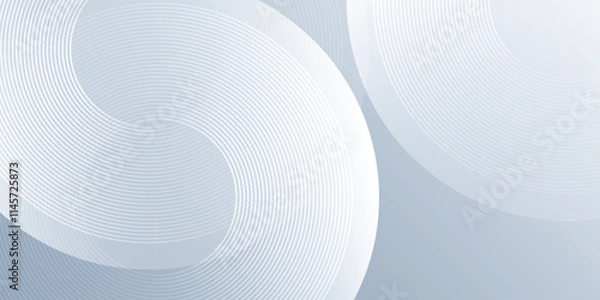 Fototapeta White abstract background with dynamic wavy circle texture. suitable for wallpaper art simple modern