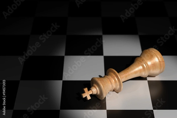 Fototapeta Failure Concept in Business, Chess 3D Rendering
