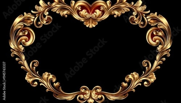 Fototapeta Ornate Golden Baroque Frame Design Element