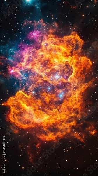 Fototapeta Stars and nebula in outer space, constellation galaxy in universe, cosmos background. space background. Ultra realistic. Photorealistic