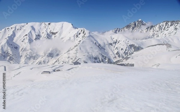 Fototapeta 立山連峰・剱岳の春景色