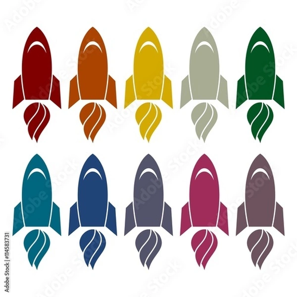 Fototapeta Rocket icons set 