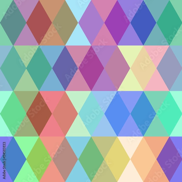 Fototapeta Abstract seamless pattern with colored rhombus. Vector