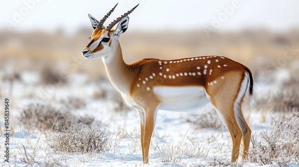 Fototapeta photo of a gazelle isolated on a white background gazelle