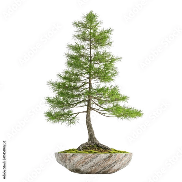 Obraz Bonsai tree, white isolate background