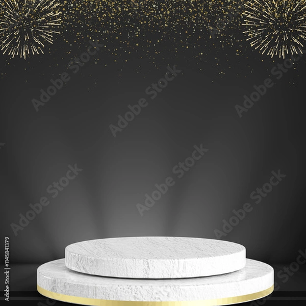 Fototapeta stage with spotlight on black background