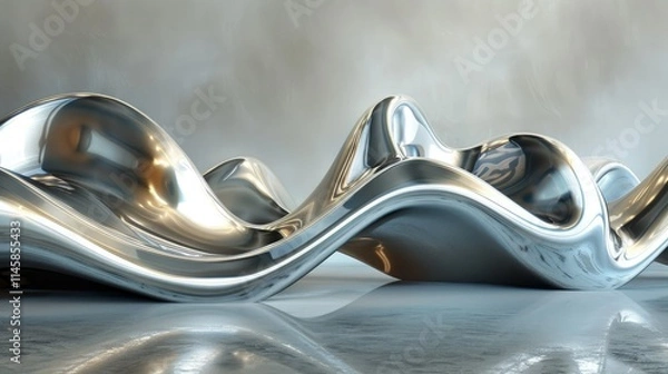 Obraz Abstract wave patterns with shiny reflections