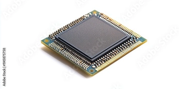 Obraz BGA package processor showcased in a clear photo, isolated against a white background. This BGA package highlights the intricate design and functionality of the processor.