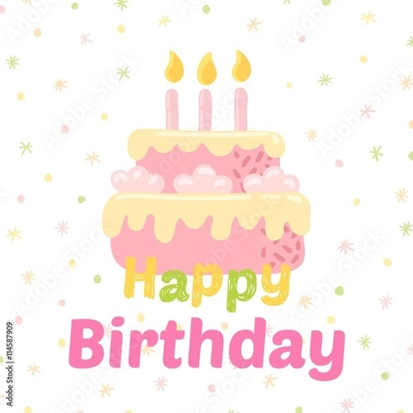 Fototapeta Birthday cupcake vector icons.