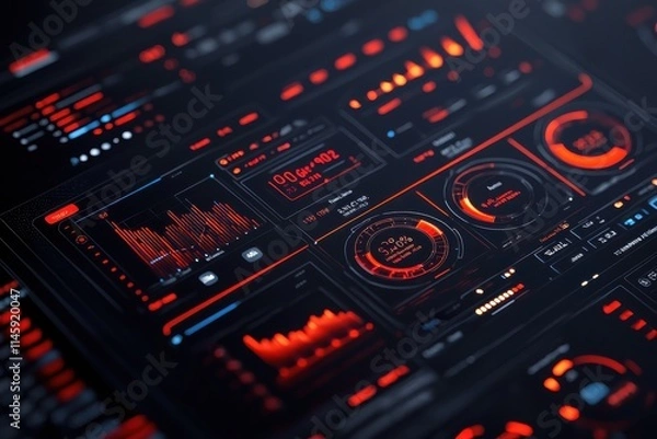 Fototapeta Business intelligence data analytics dashboard insights strategy