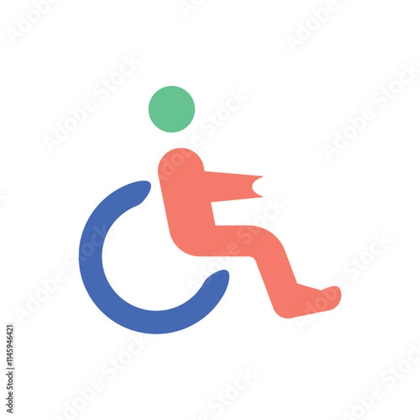 Obraz Accessible icon. Simple style accessible social responsibility poster background symbol. brand logo design element. Accessible t-shirt printing. Vector for sticker.
