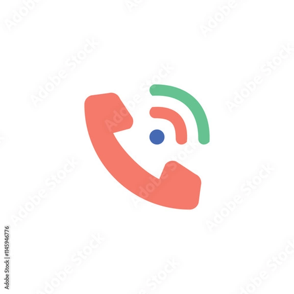 Fototapeta Phone icon. Simple style support service poster background symbol. Phone brand logo design element. Phone t-shirt printing. Vector for sticker.