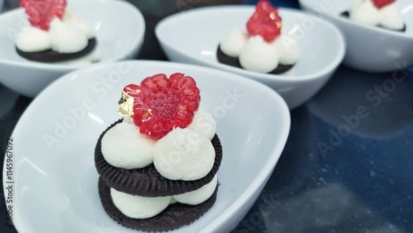 Obraz Mousse cake panacotta dessert 